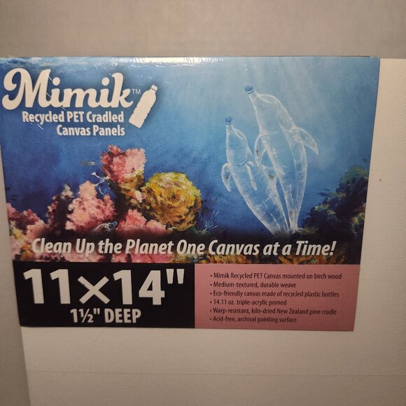 (2) Creative Mark Mimik 11x14” 1.5" Deep Recycled PET Cradled Canvas Panels NEW - Picture 2 of 6